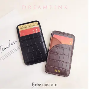Embossed Crocodile Leather Card Holder Fashion Custom Slim Men Credit Card Case Wallet Mini Personalize Letters Women Purse