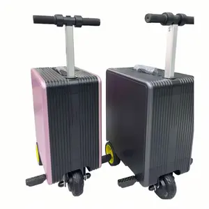 Electric Suitcase 20inch Rideable Luggage Boardable Carry On Luggage 93.6Wh Compliant with TSA standards with Night Light, Cup Holder