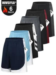 6 Pack  Mens Mesh Athletic Basketball Shorts Gym Shorts with Pockets, Quick Dry Workout Running Shorts Casual for Men