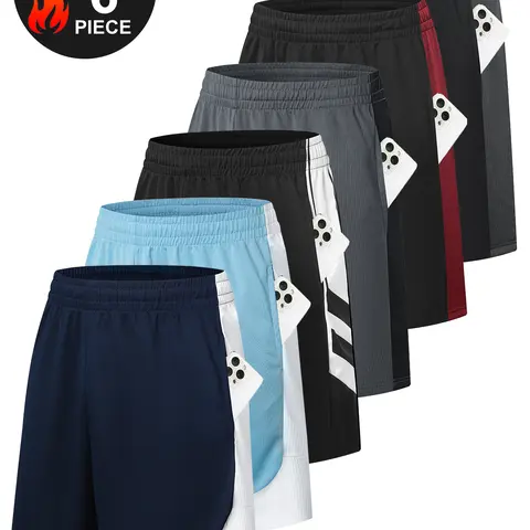 Men's 6-Pack Active Fitted Mesh Sports Shorts - Lightweight, Quick Dry, Pocketed for Workout, Running (Sports & Outdoor Clothing)