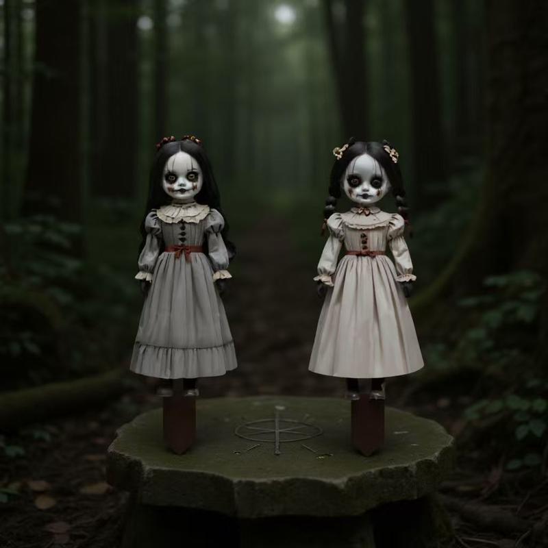 Halloween Decorations Set, 2 Large Plastic Horror Dolls, Outdoor Garden Flags, Yard Signs, Party Lawn Decor, Halloween Home Supplies