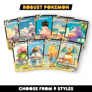 Robust Pokemon - Custom Holographic Fan-Art Cards - Hilarious Affordable Gift for Pokemon Fans Tcg Booster Packs