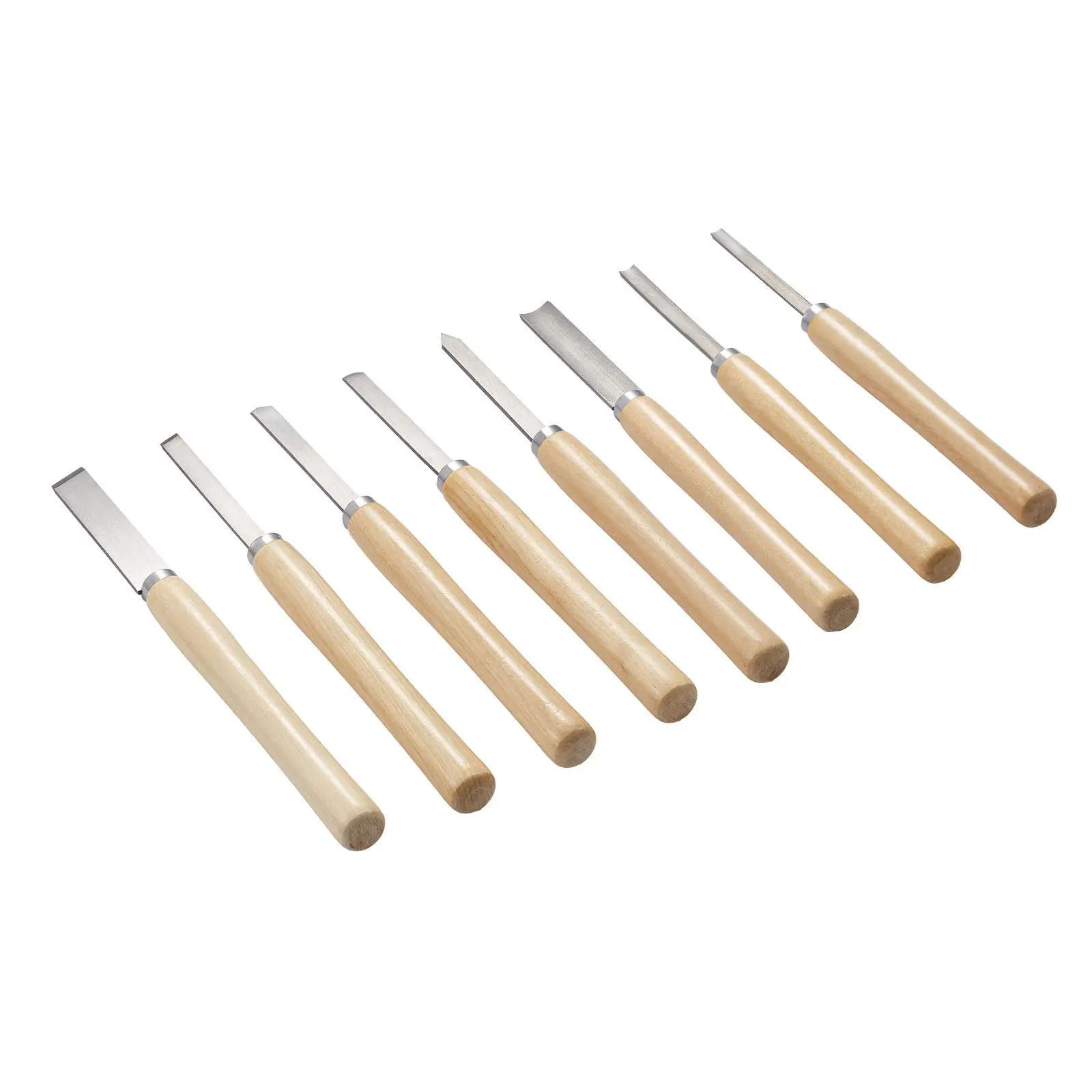 VEVOR Wood Lathe Turning Tool Set, 8-Piece, 2 Skew, 1 Spear Point, 1 Parting, 1 Round Nose, 3 Gouge Tools, 1 Oxford Bag