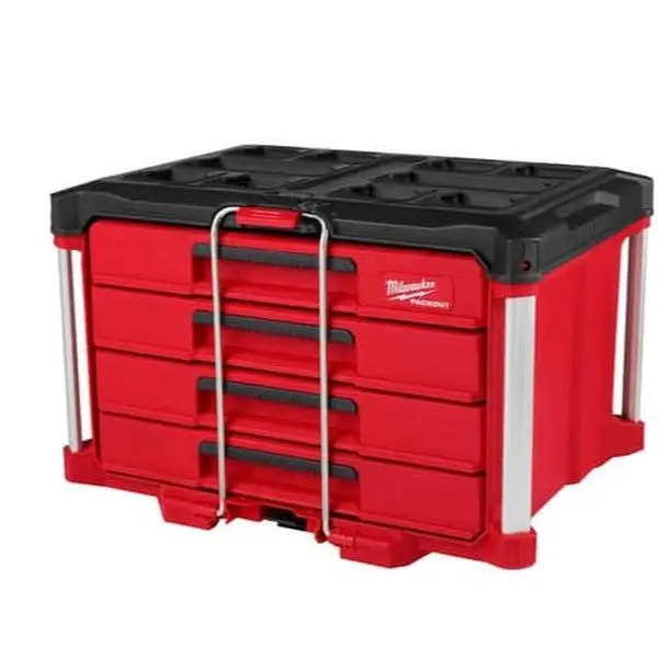 Milwaukee PACKOUT 22 in. Modular 4-Drawer Tool Box Black/Red