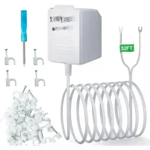 24v Doorbell Transformer Power Supply for Ring Video Doorbell, C Wire Adapter Compatible with Ring, Nest, Wyze, Eufy, Blink, Home Security System (with Mounting Tool)