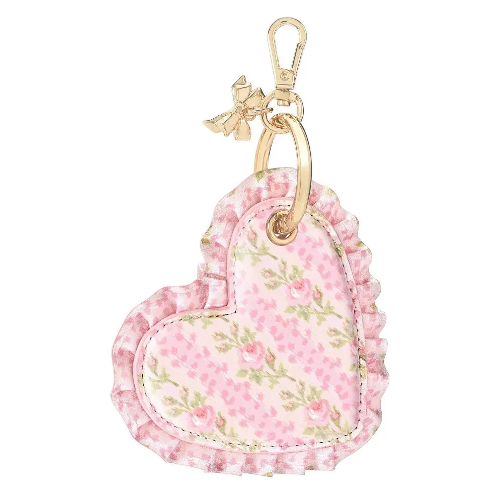LoveShackFancy – Case-Mate Blooming Heirloom Ruffled Heart AirTag Charm Strawberry Macaroon