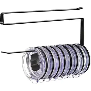 Tumbler Lid Organizer, Horizontal Tumbler Lid Storage Hook Up to 10 Lids, Space Saving Cup Lid Holders Under Cabinet Tumbler Lid Hook for Kitchen Organizer and Storage,Hanging Paper Towel Rack Hanger Hangable