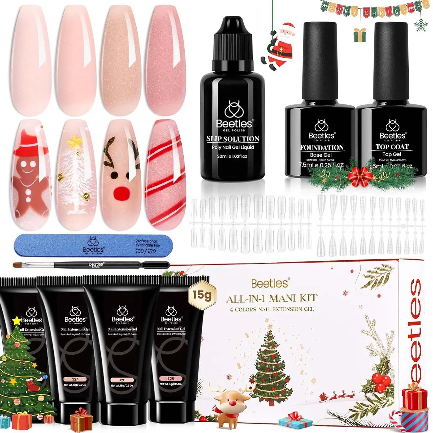 4 Colors Christmas Limited Poly Nail Gel Kit 