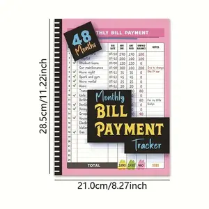 48-Month Budget & Finance Tracking Notebook – Monthly & Weekly Planner, Personal Finance Organizer, Pink Notepad