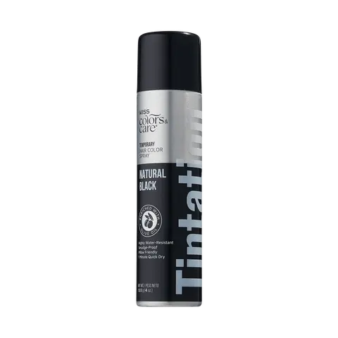 Kiss Colors & Care Tintation Spray - Natural Black | Temporary Hair Color Spray, Semi Permanent Hair Color, Hair Dye, Hair Color