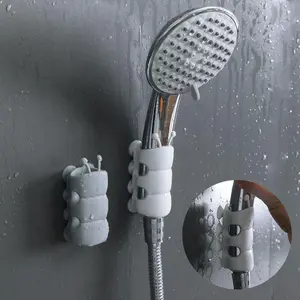 Shower Head Suction Holder, 2 Counts Wall Mounted Silicone Fixed Seat, Bathroom Accessories, Home Organizer for Bathroom