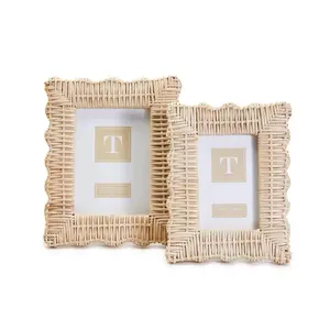 Wicker Weave Photo Frame Green, Blue, Pink or Natural 5x7 Home Decor Accessory Nature Home Decoration