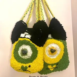 “The Vision”- Punch Needle Backpack Purse: Lg Roots (Green)