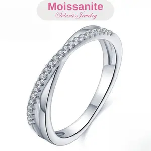 Solarii 925 Sterling Silver Split Shank Round Cut Synthetic Moissanite Women’s Wedding Ring D Color VVS Half Eternity Jewelry Wedding Rings , Perfect for Daily Wear for Women – Look at This, Refresh Your Look