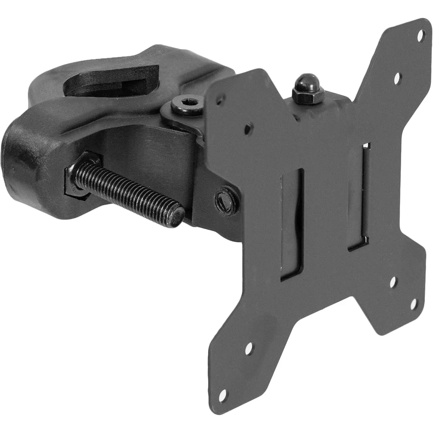 White Steel Universal Pole Mount Camera Accessory with Removable 75mm & 100mm Plates, Fits Up to 30in Screens, MOUNT-POLE01W, Camera Accessories