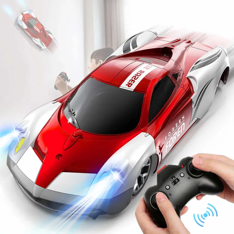 Wall Climbing Car, Electric Remote Toy Racing, with LED Light High-Speed Hobby Toy Vehicle, RC Car Gifts for Age 3 4 5 6 7 8 9 Year Old Boys Girls