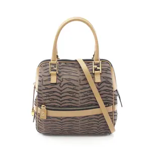 Pre-owned FENDI Canvas Tote Bags Zebra 2way Tote Bag