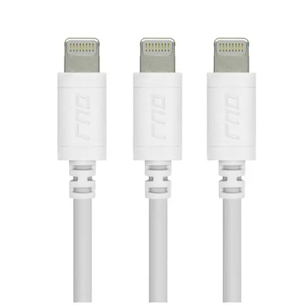 RND Accessories 3-Pack MFi-Certified Lightning to USB Cables (6 ft, White) for Mobile Smartphone Charging and Data Sync