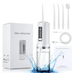 Foldable  Irrigator, Cordless Water Flosser with 4-nozzle 230ML Water Tank Travel  Irrigator, Ideal Teech Cleaning Device, Portable  Irrigator rechargeable waterfloss dental flosser cordless  oral care kit detachable