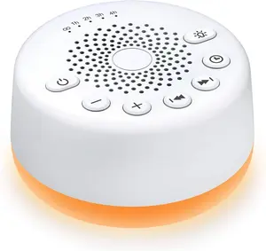 Sound Machine  White Noise Machine with 25 Soothing Sounds and Night Lights with Memory Function 32 Levels of Volume and 5 Sleep Timer Powered by AC or USB for Sleeping Relaxation (White)