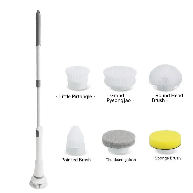 Electric Telescopic Scrubber with Long Handle Brush