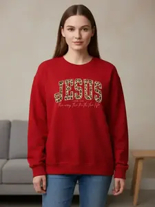 Christian Jesus Sweatshirt, Leopard Bible Verse Top, Fashion Faith Clothing Gift, Love Truth Life Women's Pullover, Long Sleeve Loose Fit