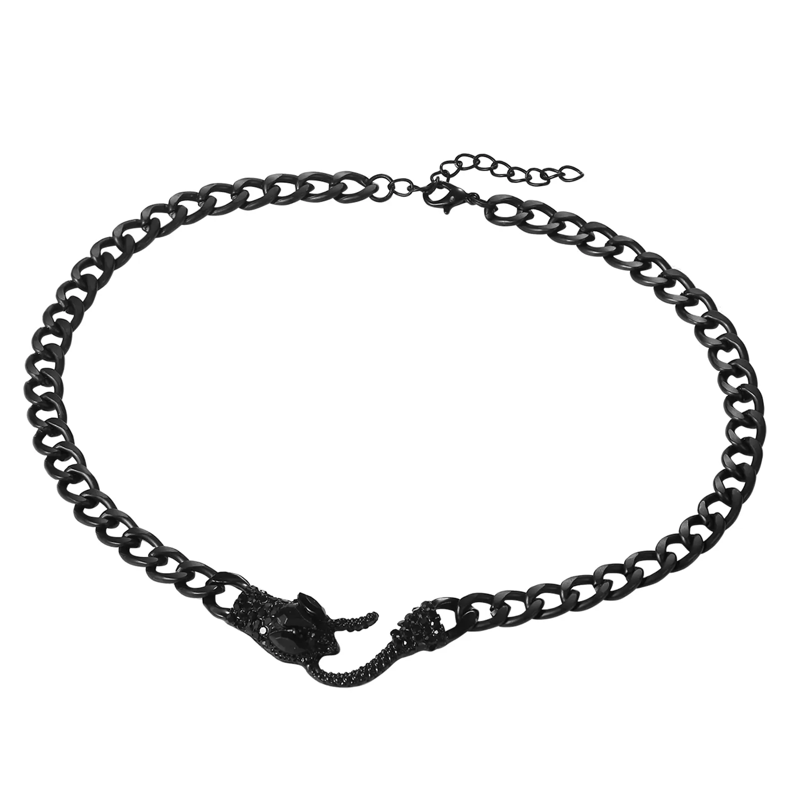 OIDEA Women's Gothic Medusa Stainless Steel Chain & Link Choker Necklace - 15-in Bold Statement Jewelry, Ideal for Birthday, Halloween Gifts, Stainless Steel Jewelry, Chunky Silver Necklaces, Gothic Necklaces, Choker Shape