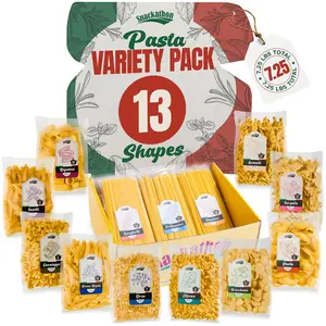 Snackathon Italian Pasta Assortment 13 Unique Shapes Made in Italy Authentic Variety Pack for Pasta Enthusiasts