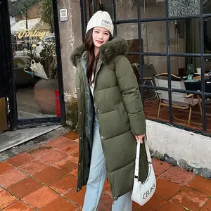 Women's Extra Long Down Coat - Comes with Gloves, Thickened Parka with Hood |     Fashionable and Warm Winter Coat Suitable for Young Women Down Jacket Down Coat graphic t-shirt faux fur double-breasted long wool coat casual pilot