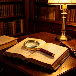 10x HD Magnifying Glass, Vintage Handheld Reading Lens, Perfect Gift for Book Lovers, Kids, Seniors, Students, 4 Sizes Available