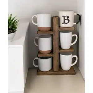 Cup Holder Stand / Wooden Mug Stand / Display Shelf / Tiered Cup Holder / Coffee Cup Stand Holder