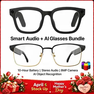 [Bundle & Save] MIRO AI Smart Glasses Bundle (2-Pack) – HD Camera, AI Recognition, Translation, Long Battery Life, Hands-Free Tech Gift for Men & WomenOutdoor & Daily Use, Smart Living Experience