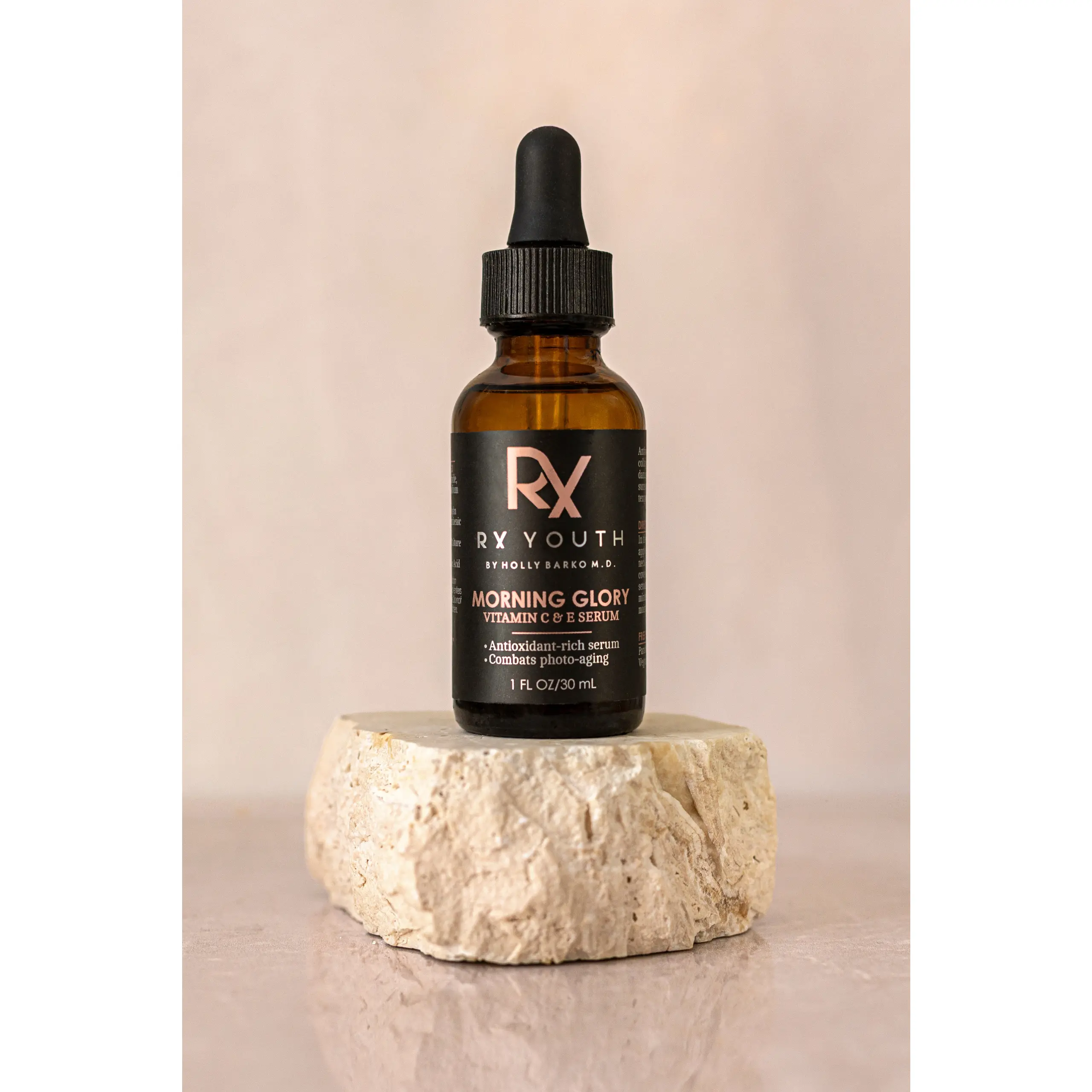 RX Youth Morning Glory Vitamin C & E Serum Daily Hyaluronic Acid for Hyperpigmentation & Skin Firmness