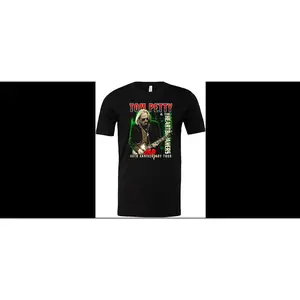 TOM PETTY AND THE HEART BREAKERS 40TH ANNIVERSATY TOUR BLACK T-SHIRT
