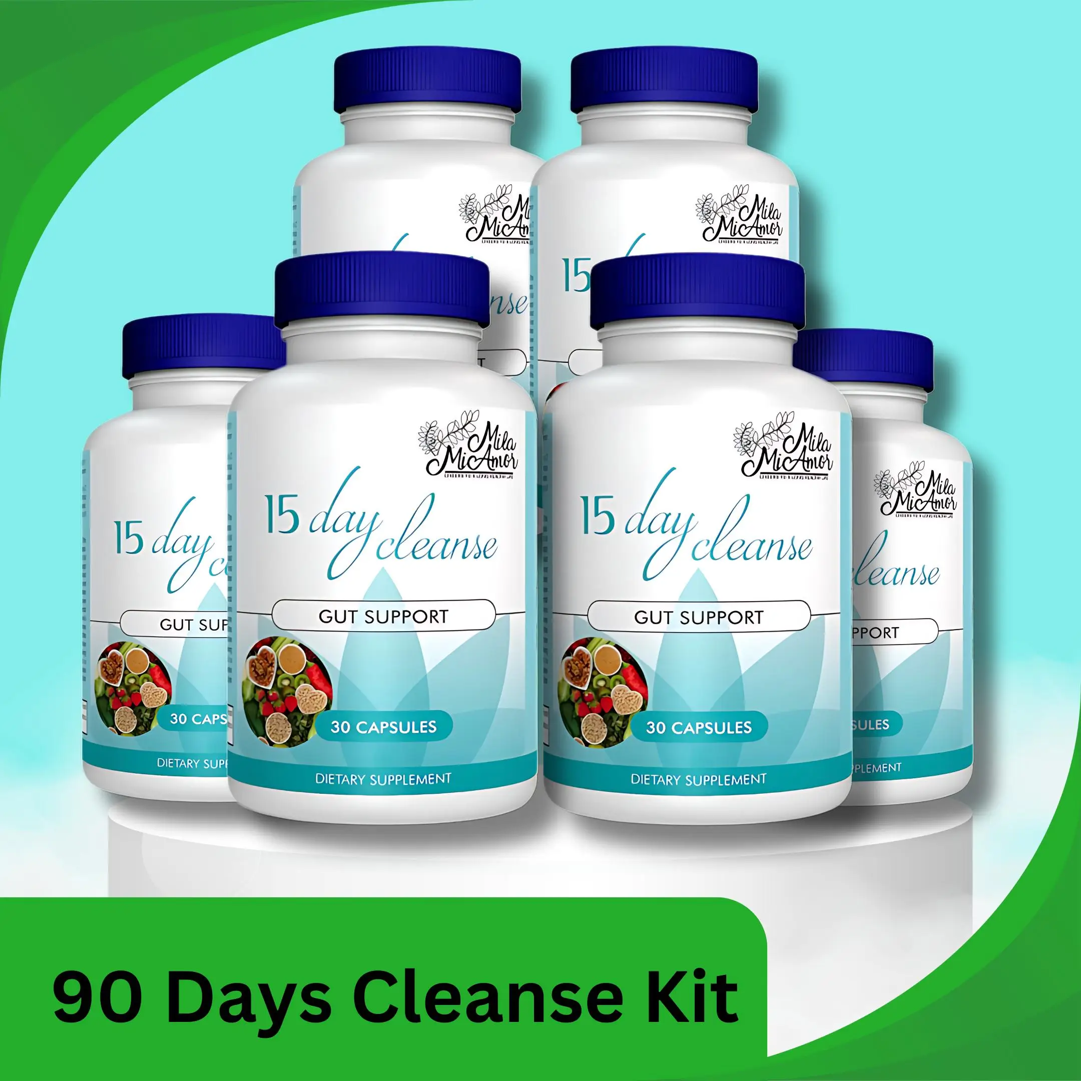 90 Day Cleanse Bundle- Gut and Colon Support | Caffeine Free | Advanced Formula...