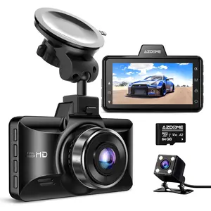 AZDOME M01 Pro Dual 1080P DashCam, Dash camera fo car - Full Hd Front & Rear Dual Dash Cam with Night Vision, Waterproof, ADAS, G-Sensor,  Impact Detection, 3" IPS Screen, 24H Parking Monitor, 64GB Card