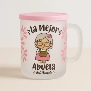 La Mejor Abuela del Mundo 17oz Frosted Mug with Free Lid and Straw - Perfect Gift for Grandmothers