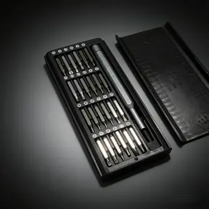 24-In-1 Multi-Functional Precision Screwdriver Set, Stainless Steel, Complete Tool Bit Removal, Compact Carrying Case, Professional Toolkit