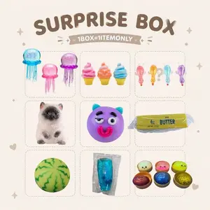 Squishy Mystery Box 1 Piece – Random Cute Squishy Toy Blind Box with Equal Chance Surprise Collectible Gift