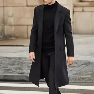 Men's Long Trench Coat Woolen Coat Men's Woolen Coat Woolen Coat Clothes Tops