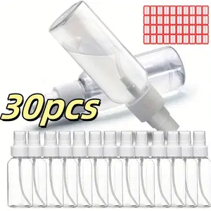30 Pcs 1oz Clear Empty Fine Mist Plastic Bottle Refillable Liquid Containers with Label Paper Spray Empty Bottle Beauty & Personal Care
