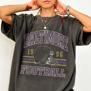 Baltimore Ravens Vintage Comfort Colors Shirt - Soft Pigment Dyed Tee, Faded Heavyweight Relaxed Fit for Football Fans' Game Day Vibes