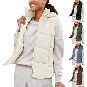 YeeZaa Women's Puffer Vest with Removable Hood 2025 TikTokShopHolidayHaul Christmas Sleeveless Full Zip Quilted Down Jacket Womenswear Chic zip  up summerwins