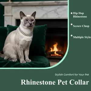 Hip Hop Rhinestone Pet Collar Affordable Pet Fashion chain