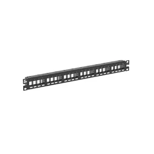 Panduit NKPP24FMY NetKey Flush Patch Panel, 24 Port, 1 RU, Black