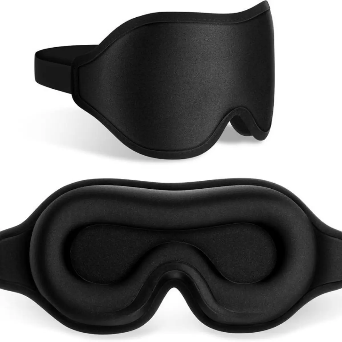 3D Contoured Weighted Polycotton Sleep Mask - Blackout, Memory Foam, Single Item, Lash Extension Cover, Airplane Travel Essential, Blindfold for Women & Meditation