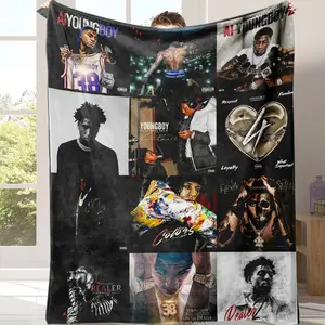 Countdown Sale! Young-boi Blanket Album Cover for Fans Warm Cozy Flannel Blankets Throw Merch Soft Roman Blanket for Home Decor Bed Sofa Living Room blankets cozy flannel blanket A gift suitable for fans, friends and children