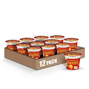 Honey Nut Cheerios Breakfast Cereal Cup, Gluten Free, Single Serve Cereal, 1.8 oz (Pack of 12)