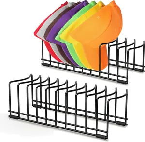 2 Pack Hat Stand for Baseball Caps, Ginyoyo No Install Hat Organizer for 20 Baseball Caps, Tabletop Hat Rack Stand with Anti-slip Pads, Hat Holder Hat Display for Closet, Desktop, Dresser,Office-Black