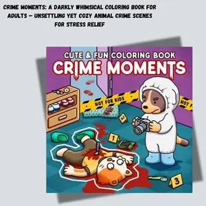 Crime Moments: A Darkly Whimsical Coloring Book for Adults – Unsettling Yet Cozy Animal Crime Scenes for Stress Relief